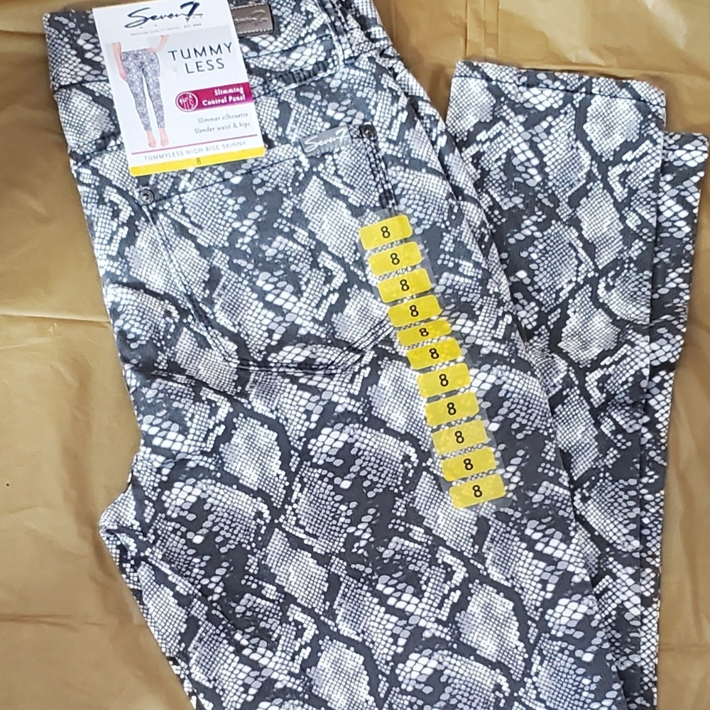 TummyLess Snake print skinny jeans